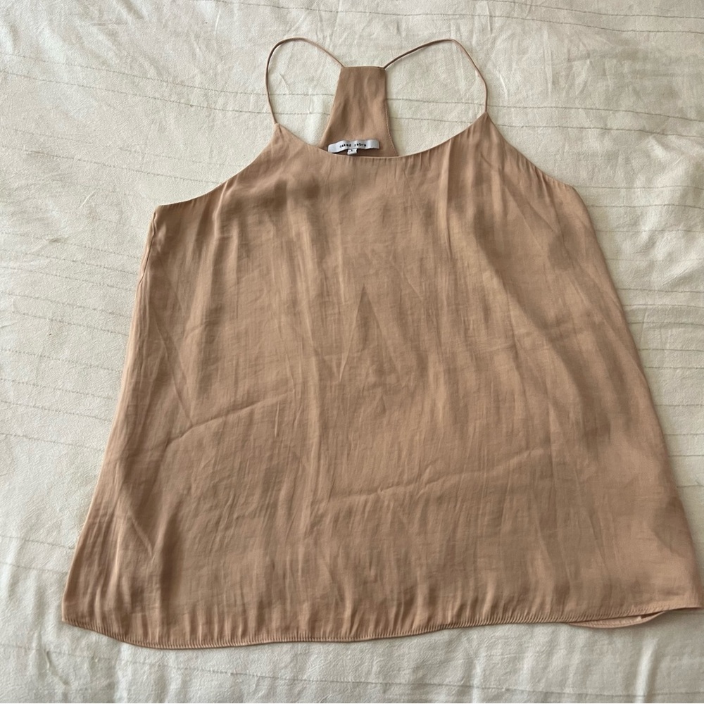 Naked Zebra Nude Silky Racerback Spaghetti Strap Cami - Size Large